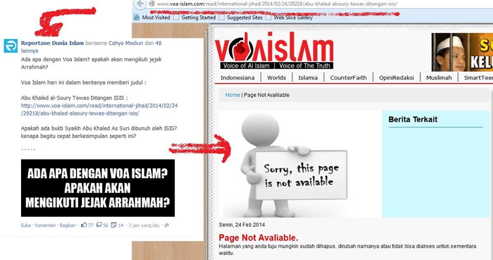 Ketahuan Bohong, Voa-Islam.com Hapus Beritanya ! INI BUKTI 